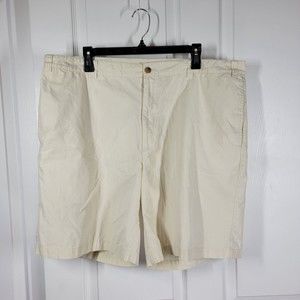 Orvis Bermuda Shorts Mens 42 Ivory Flat Front 9" Outdoor Fishing Golf Casual EUC